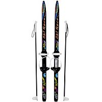 Лыжи подростковые "Ski Race"120/95 см, унив.крепление "Цикл", с палками