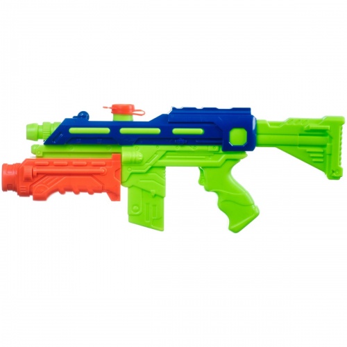 Водный пистолет с помпой Bondibon "Наше Лето", РАС 48х18,3х4,5 см, зелёно-синий, арт.8834. фото 3