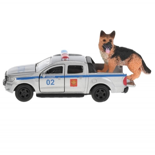 Технопарк. "Ford Ranger" Пикап 12 см+собака 4,5 см, дв., баг.инерц арт.SB-18-09-FR-P+DOG-WB фото 2