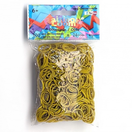 Резиночки для плетения браслетов RAINBOW LOOM, оливковые фото 2