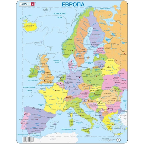 Пазл Larsen "Политическая карта Европы", русский, 37 деталей фото 2