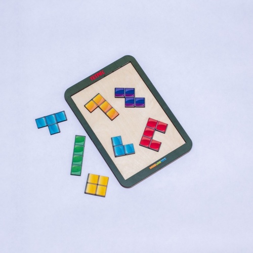 Логическая игра WOODLANDTOYS 65206 Тетрис малый цветная мозайка фото 7