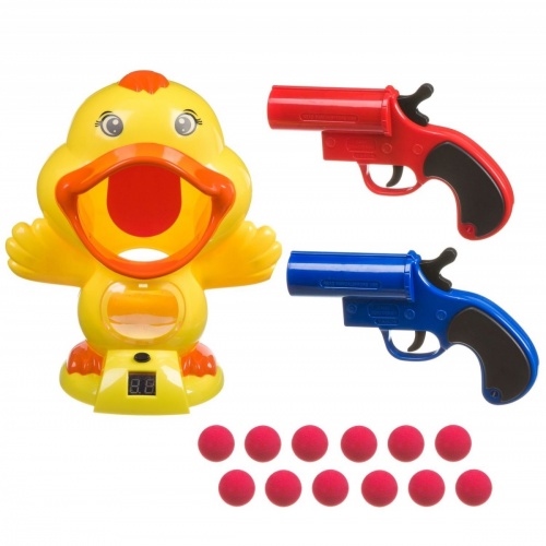 Игровой набор «Попадай-ка» на батар., Bondibon с двумя пистолетами и  мягкими шарами, ВОХ 20х14,2х2 фото 4