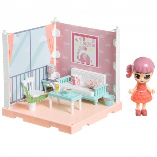 Игровой набор «Мебель» Bondibon, Кукольный уголок (Гостиная 13,5х13,5х13,5 см) и куколка Oly 9,3см, фото 4