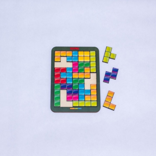 Логическая игра WOODLANDTOYS 65206 Тетрис малый цветная мозайка фото 5