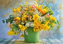 Castorland. Пазл 1000 арт.C-104567 "Весенние цветы в зеленой вазе"